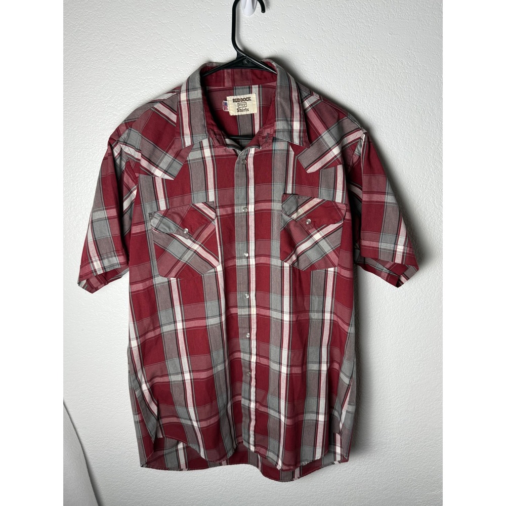 Vintage Ruddock Western Plaid‎ Pearl Snap Shirt Made USA